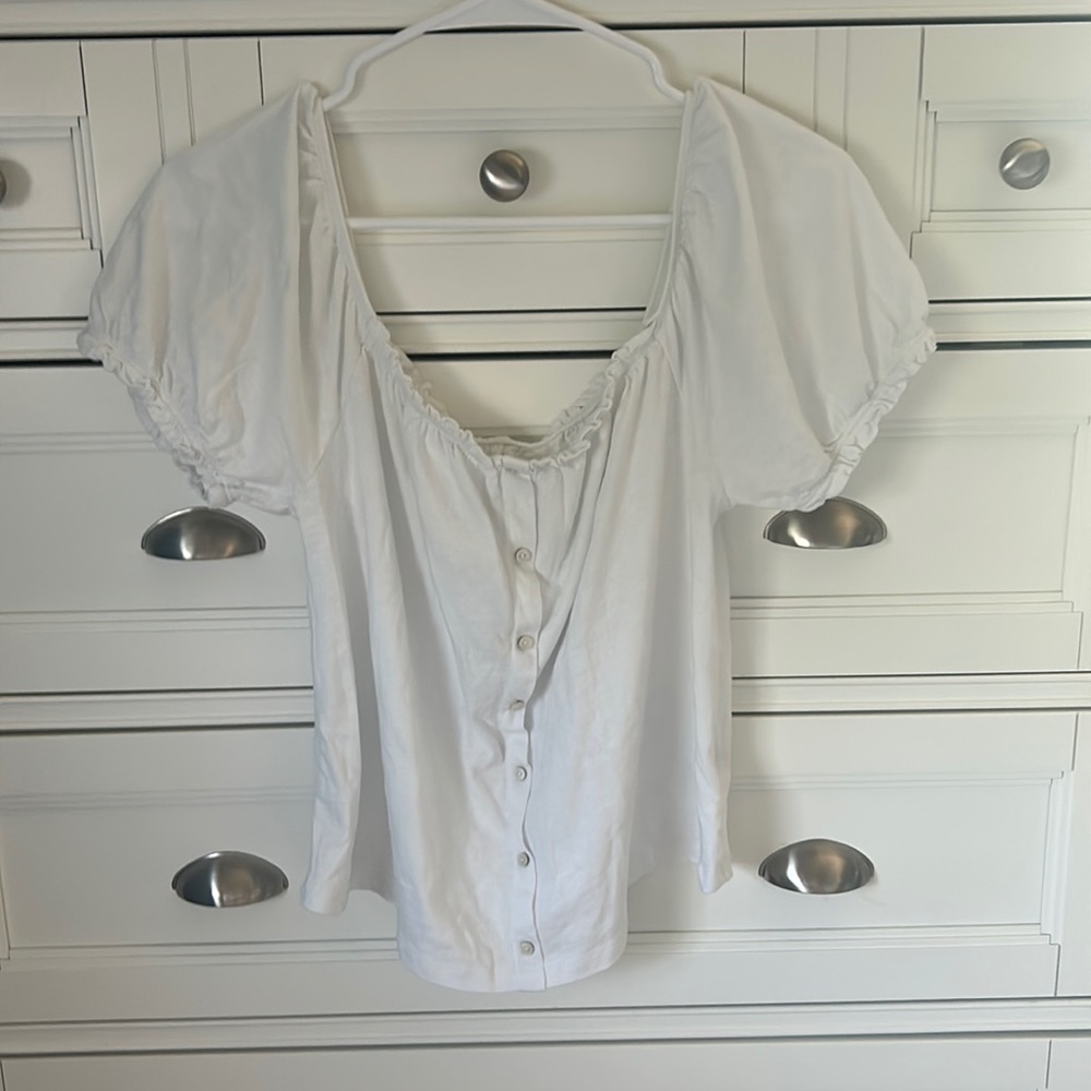 American Eagle White Short Sleeve Shirt